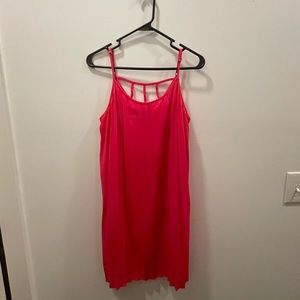 Skies are Blue hot pink spaghetti strap dress